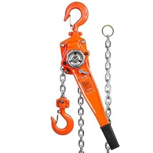 VEVOR Manual Lever Chain Hoist, 1-1/2 Ton 3300 lbs Capacity 20 FT Come Along, G80 Galvanized Carbon Steel with Weston Double-Pawl Brake