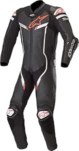 Alpinestars Men's GP PRO V2 1 Piece Leather Motorcycle Riding Suit (Tech Air Compatible), Black/White, 54