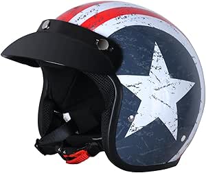 Zorax ZOR-604 USA L (59-60cm) Scooter Motorcycle Motorbike Open Face Crash Jet Helmet