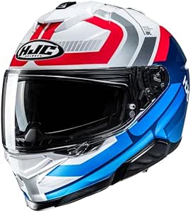 HJC I71 Viz MC21 White Red Blue Dual Visor Full Face Ece22.06 Rated Motorcycle Helmet