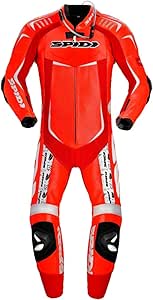 SPIDI Track Wind Replica Evo 1-Piece Motorcycle Leather Suit (Red/White, 50), red-white