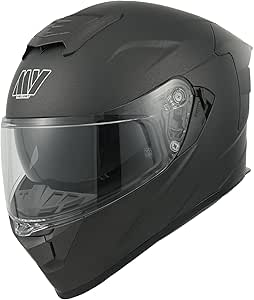 MY Motorcycle Full Face Helmet, ECE 22.06 Approved, Adult Street Bike Helmet with Inner Sun Visor, High Density EPS