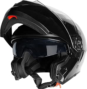 Zorax ZOR-839 Gloss Black L (59-60cm) Flip Up Double Visor Helmet