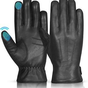 Hand Fellow Men's Black Leather Driving Gloves
