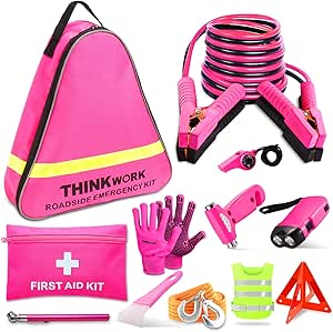 THINKWORK Car Emergency Kit for Teen Girl and Lady's Gifts