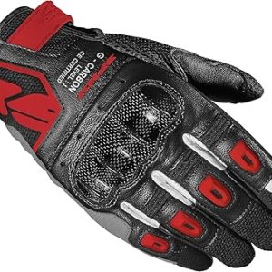 SPIDI, G-Carbon Motorcycle Gloves with Resistive Touch Screen Function and Protective Padding, Abrasion Resistant and Breathable Leather Motorcycle Gloves